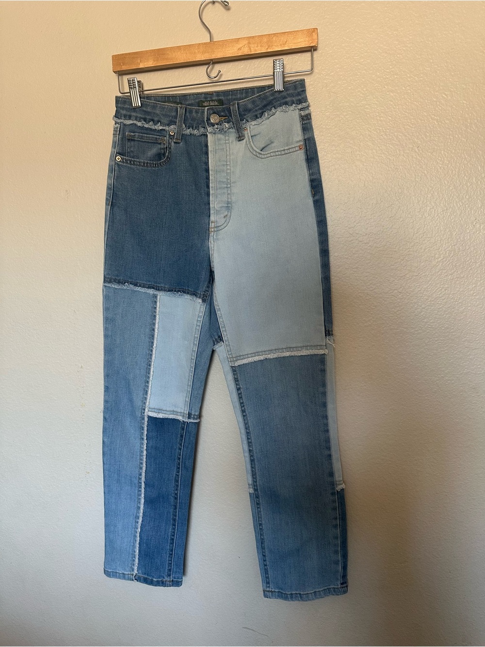 wild fable Patchwork Straight-Leg Jeans - Mixed Blue